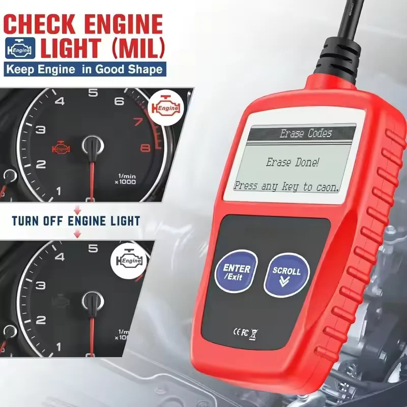 MS309 Autofoutcodelezer Nauwkeurige motordiagnostische scannertool Lees- en wisfoutcode OBD2-scanner 16-pins universele versie
