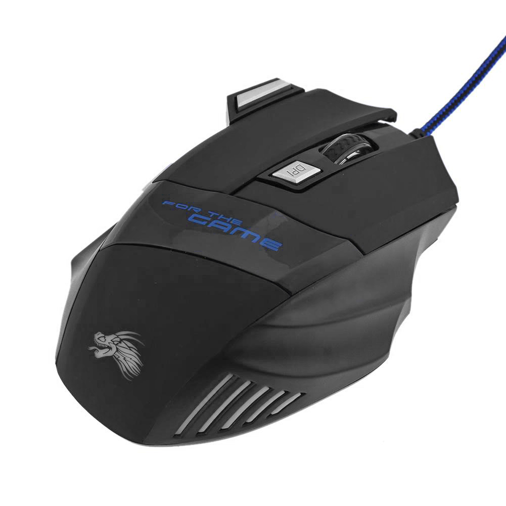 Souris de jeu filaire, rétroéclairée, 7 boutons, ergonomique, USB, 5500 DPI, optique réglable, pour ordinateur de bureau et PC Gamer