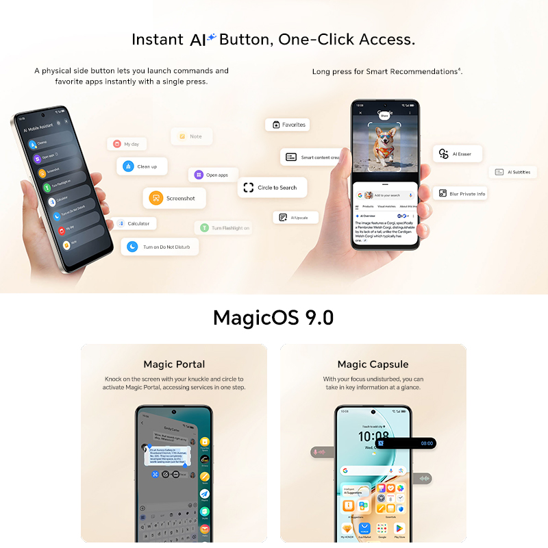 【Brand+】Global Version HONOR X7d 8GB+256GB Smartphone 6.77'' 120Hz TFTLCD Screen 108M Main camera 6500mAh 35W Supercharge