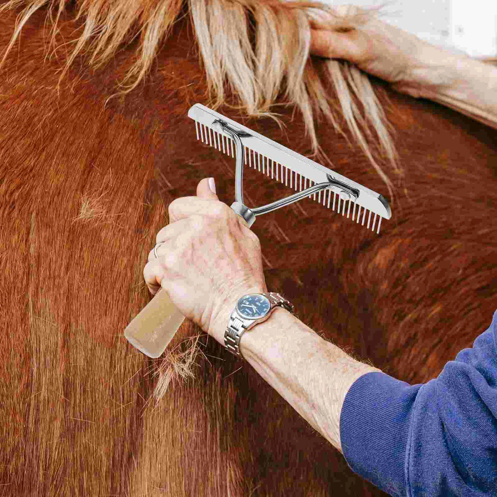 Deshedding เครื่องมือ หวีโลหะ หวีผมม้า แปรง Dematting ม้า หวีทําความสะอาดผม แปรงทําความสะอาด ทําความสะอาด คราดสุนัข อุปกรณ์เสริม