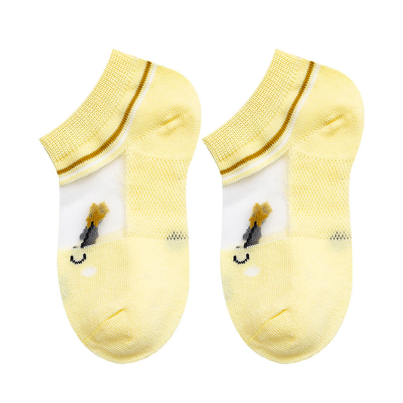 子供の漫画の動物の靴下、メッシュ、通気性、女の子、子供、夏、5ペア