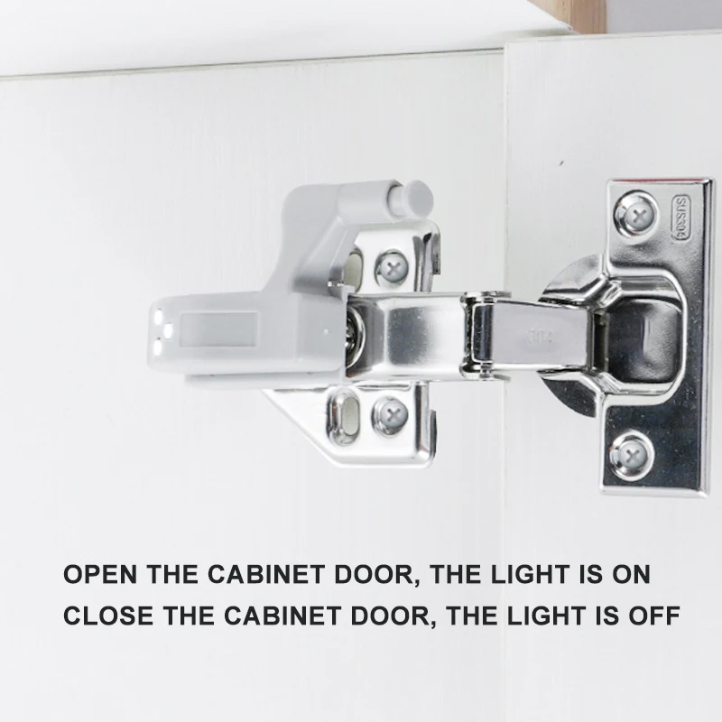 1 pçs universal dobradiça luz cozinha quarto sala de estar armário guarda-roupa 0.25w interior led sensor luz móveis ferragem