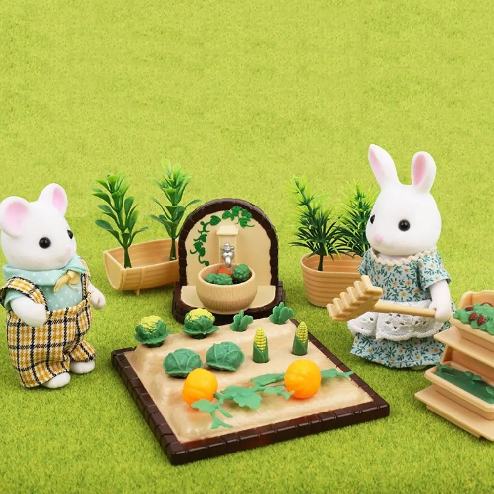 1/12 ドールハウスフォレストファミリーマイクロフィルム家具バスルームキッチンダイニングルームベッドワードローブモデルままごと女の子の誕生日ギフト