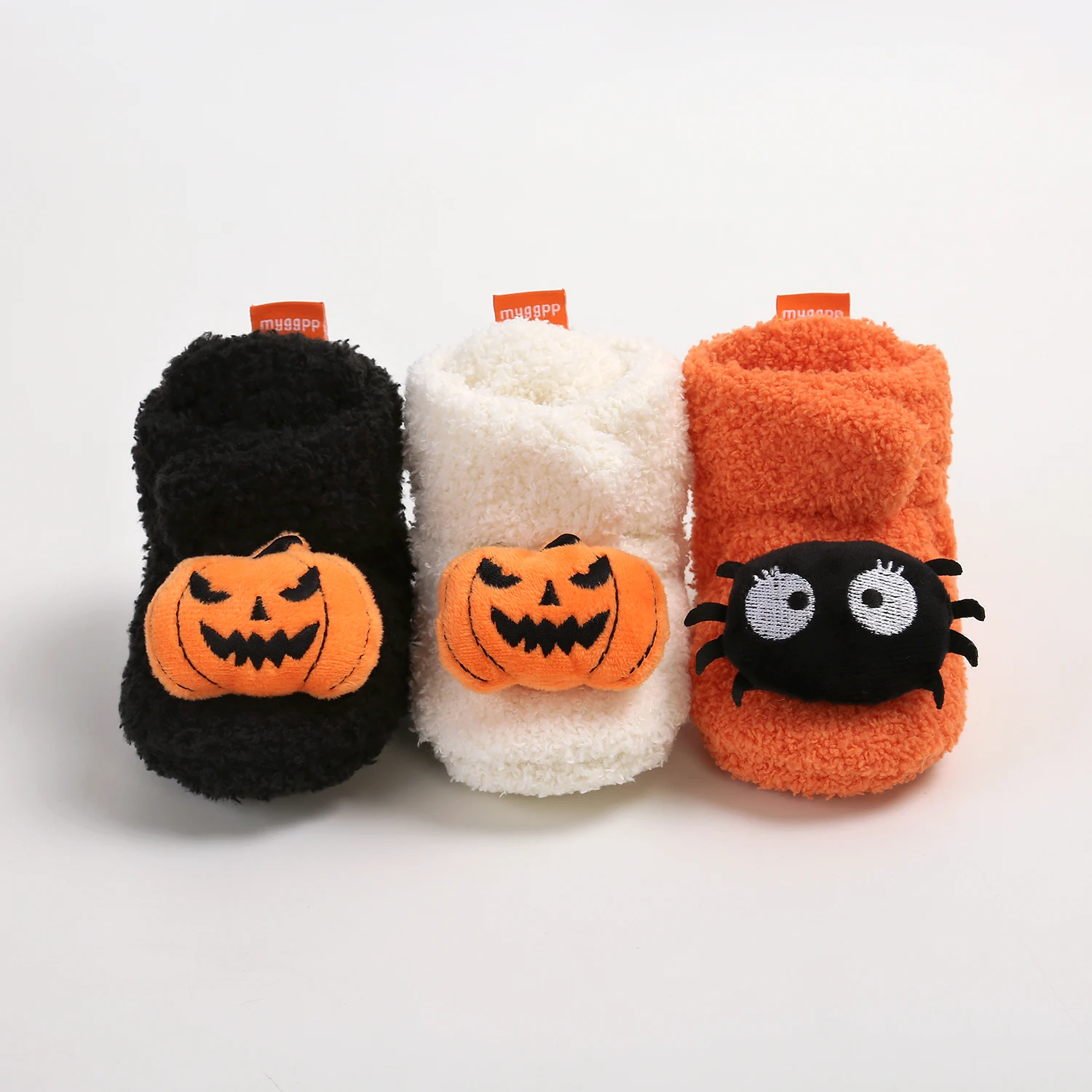 Botas de bebê de abóbora de Halloween permanecem no chinelo inverno quente sapatos macios sapatos de meia de berço recém-nascido