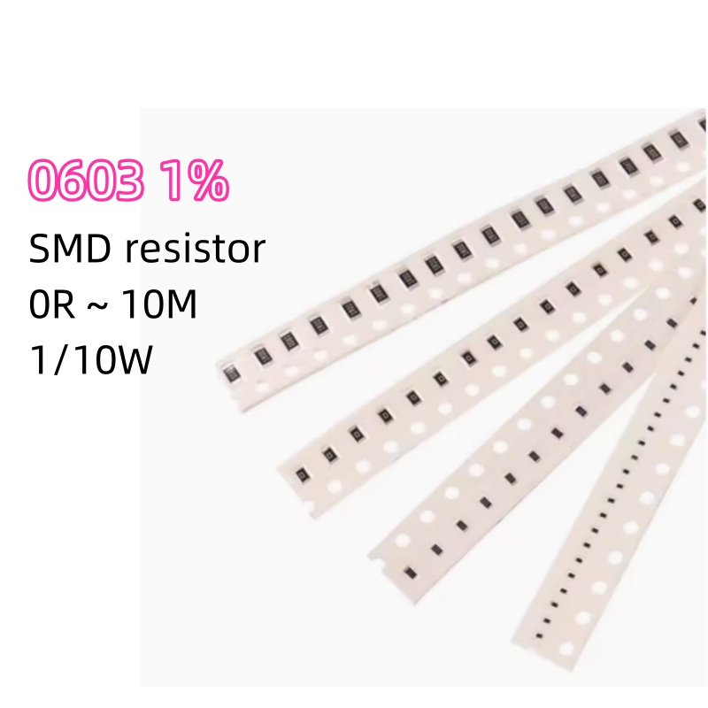 100 Stück 1 % 0603 SMD-Widerstand 0R ~ 10M 1/10W 0,1 0,22 10 100 150 220 330 Ohm 1K 2,2K 10K 100K 0,1R 1R 10R 100R 150R 220R 330R 1M