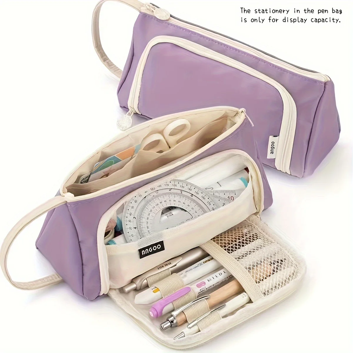 Estuche para lápices y bolígrafos de Gel, estuche para lápices estacionarios para niños, bolsa para bolígrafos, bolsa de almacenamiento de viaje para cosméticos de gran capacidad multicapa