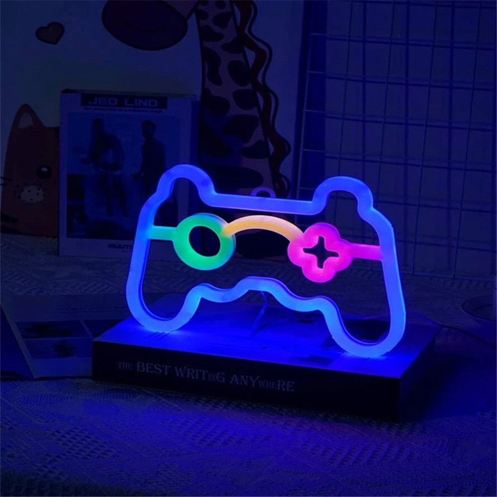1PC USB LED-gameconsole neonlicht, gamecontroller-nachtlampje, geschikt voor gamekamers, feesten en wanddecoratie