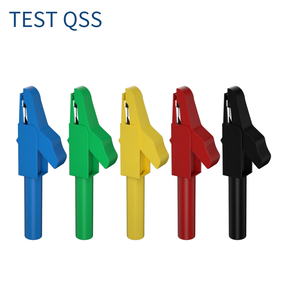 Kit de cables de prueba para multímetro QSS, conector Banana de 4MM a pinza de cocodrilo, cable de prueba con sonda de prueba, Kit de sondas traseras, pinza de cocodrilo Q.T8008