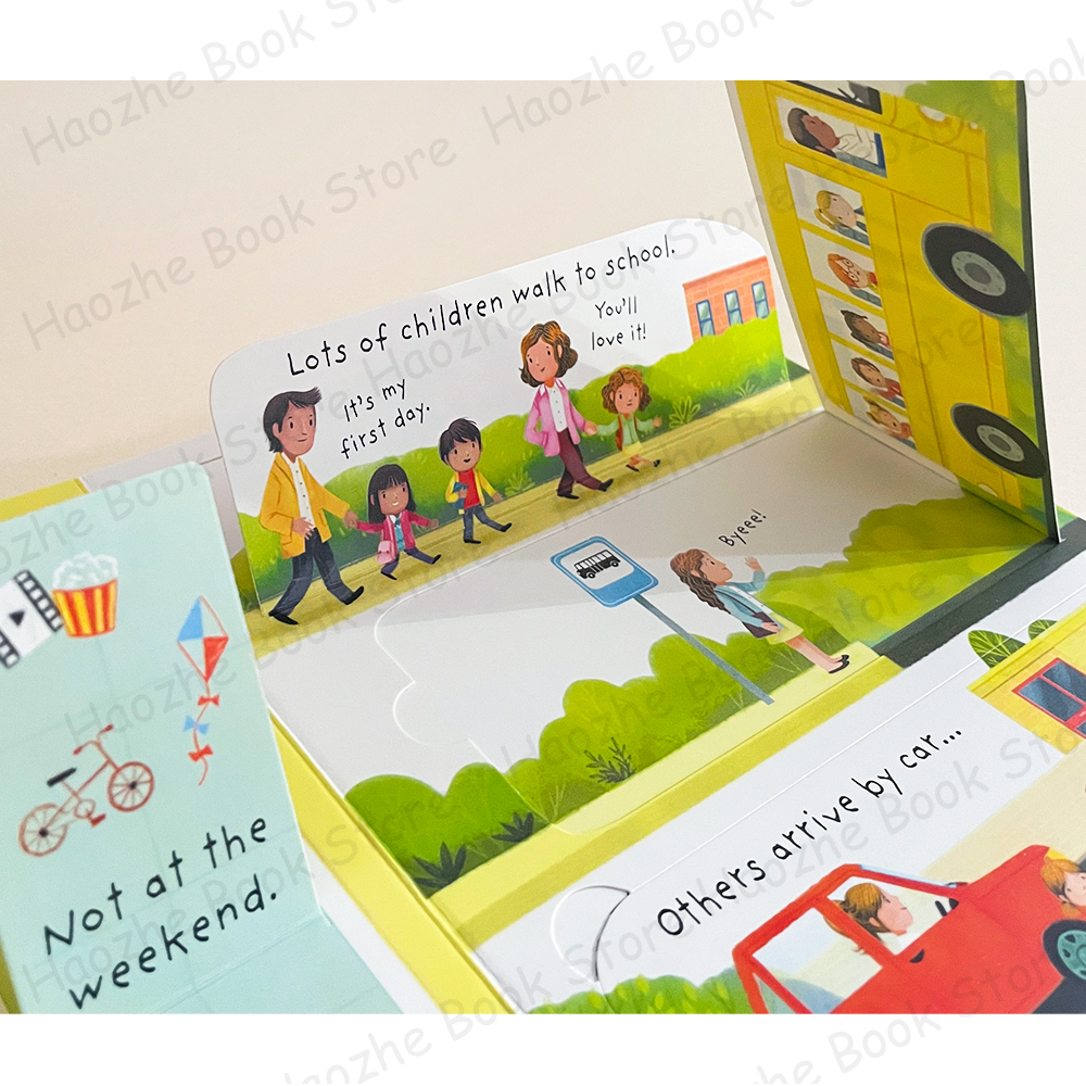 Very First Questions and Answers Why do I have to go to school Usborne Lift the flap Children's Activity English Book Montessori