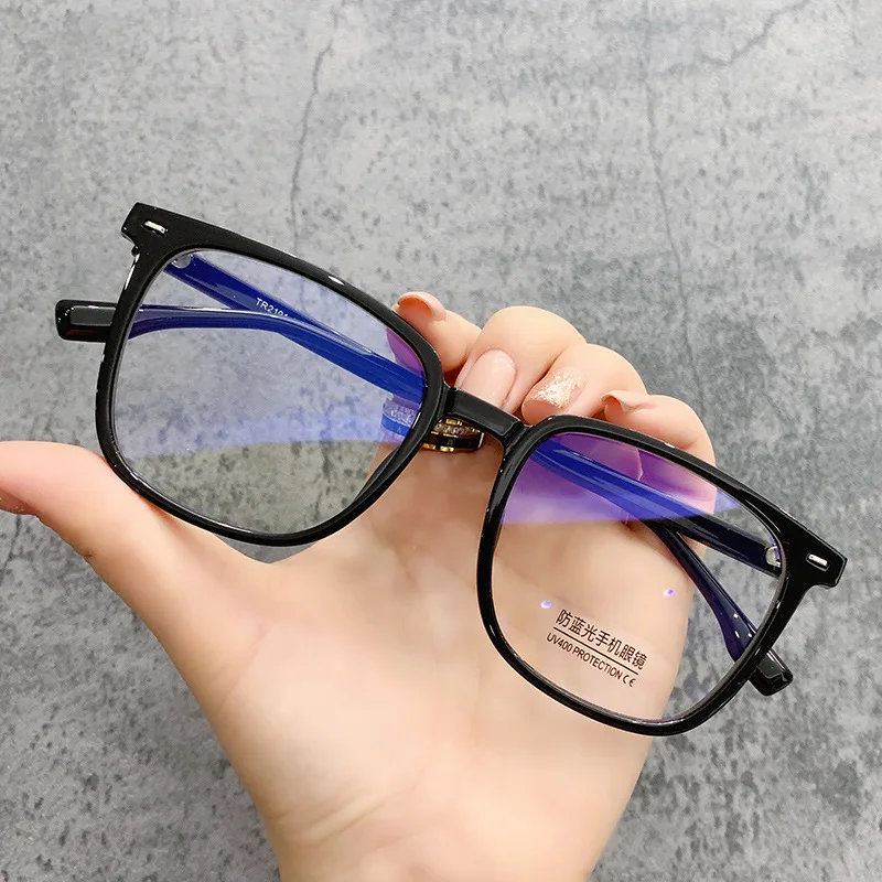 Montura de gafas de ordenador negra para hombre y mujer, gafas rectangulares cuadradas antiluz azul, gafas de bloqueo, gafas ópticas