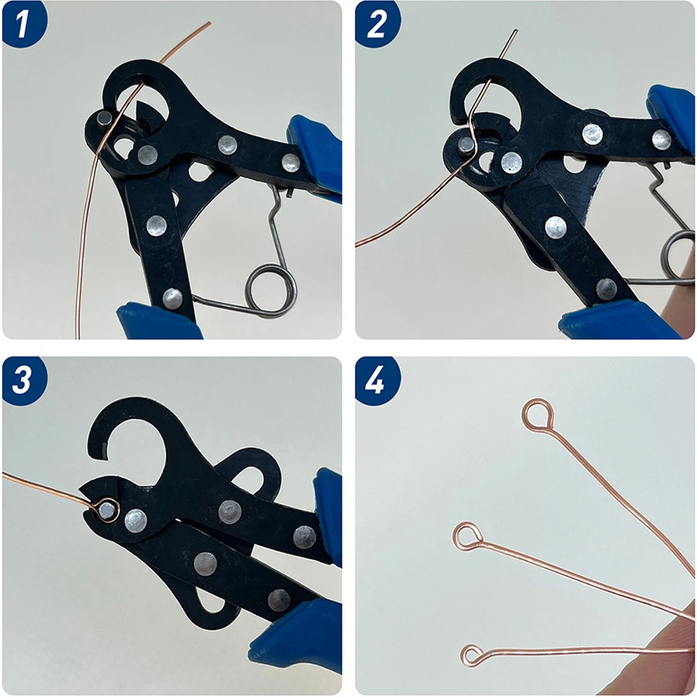 Rolling Pliers with Ball Pins for Earring Making 1.5/2.25/3mm Winding C Ring Pliers Kit with Eye Pins for Jewelry Pendant Making