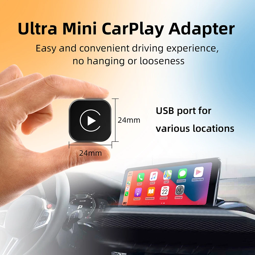 2 em 1 sem fio carplay dongle sem fio android adaptador automático ai caixa inteligente para carro com fio carplay carro sistemas inteligentes
