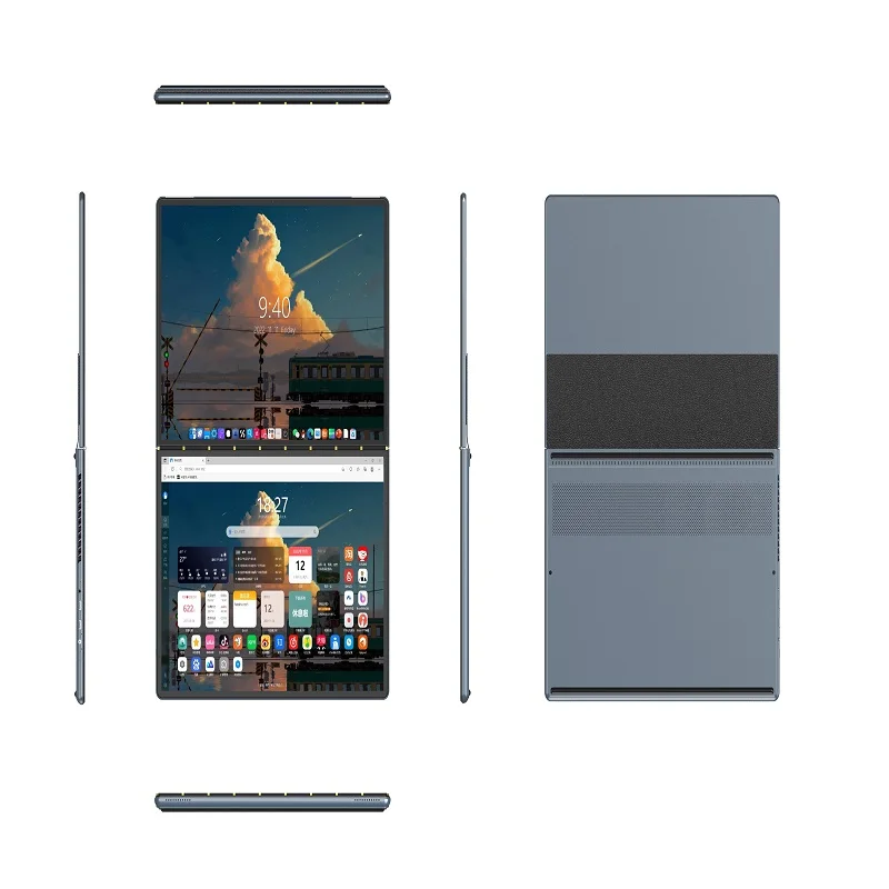 Tablet z podwójnym ekranem Intel N100 14+14 cali Laptop 16 GB DDR5 2 TB SSD Kamera HD 9000 mAH Ekran 1920*1280 Komputer z systemem Windows 11