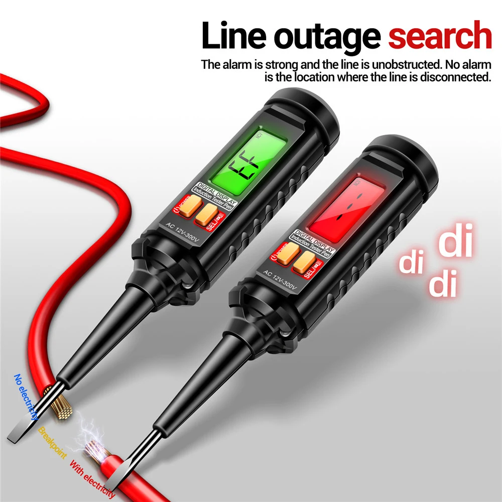 B15-AC25-250V de 3,5mm, Destornillador plano multifuncional de 3 colores, bolígrafo de medición con función de alarma de sonido y Luz