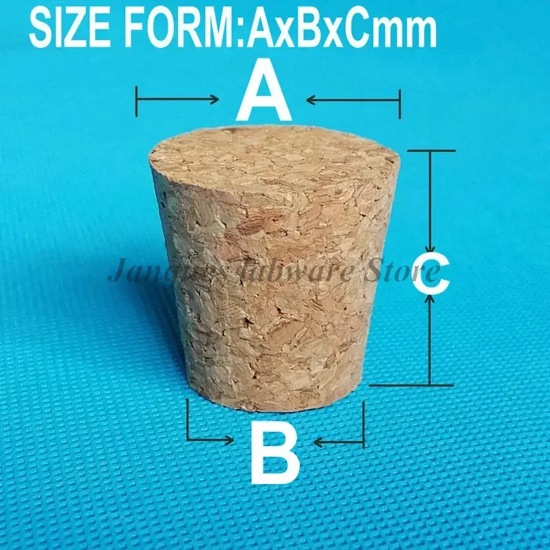 5pcs เส้นผ่านศูนย์กลางด้านบน 32 มม.ถึง 83 มม.ไม้ Cork Lab แก้วขวดกาต้มน้ําพุดดิ้งขวด Cork CAP Burette หลอดฝาปิดไม้