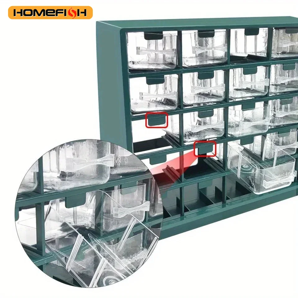 25 Multi-grid Drawer Parts Box Wall-mounted Screw Classification Component Box Tool Case electronic components Storage ToolBox