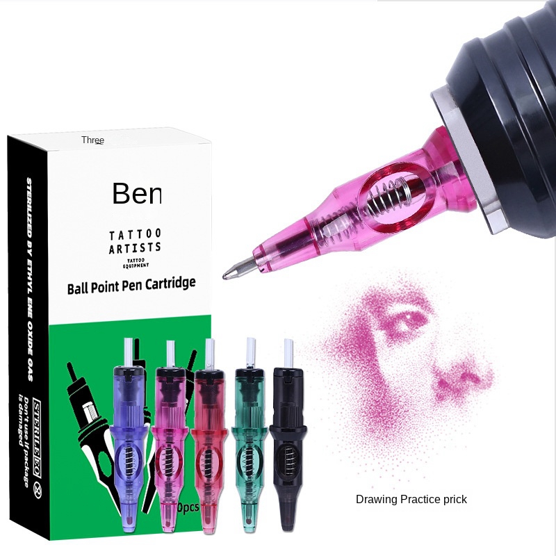 5/10/20PCS Ballpoint Tattoo Cartridge Needles for Player&Beginner&Designer Drawing Practice Tattoo Refill Multicolor Stippling