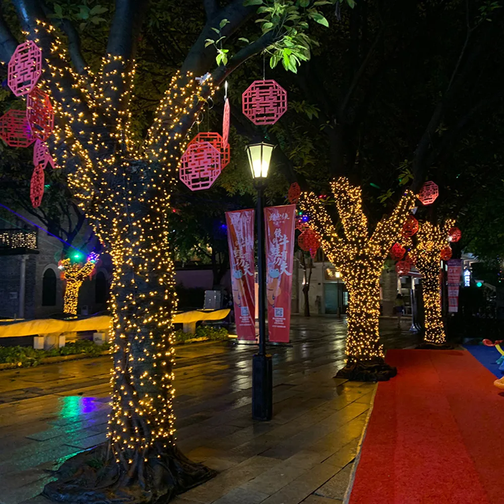 คริสต์มาสไฟ 5M 10M 20M 30M 50M 100M LED String Fairy Light 8 โหมดคริสต์มาสไฟสําหรับงานแต่งงานวันหยุดไฟ