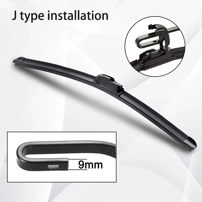 U-tipo limpador do pára-brisa do carro, borracha macia, limpador desossado, HD, limpador automotivo silencioso, durável, 14 "16" 17 "18" 19 "20" 21 "22" 24"