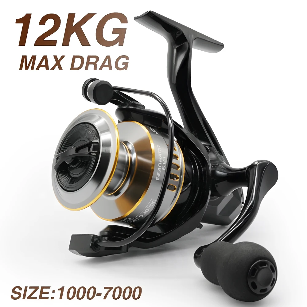 Rooblinos HE Spinning Rollen Ultralight Metaal 5.2:1 Overbrengingsverhouding 1000-7000 Zoutwater of Zoetwater Grote Max Drag Vismolens