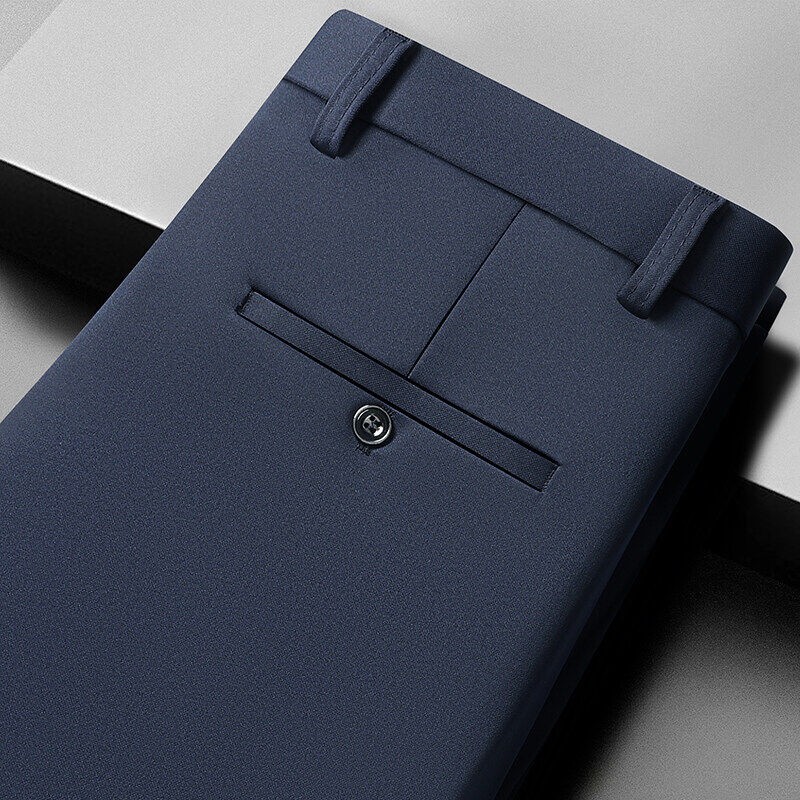 10-farbige Freizeithose, Business-Casual-Anzughose für Herren, lockere, gerade, sommerliche, dünne Stretch-Anzughose