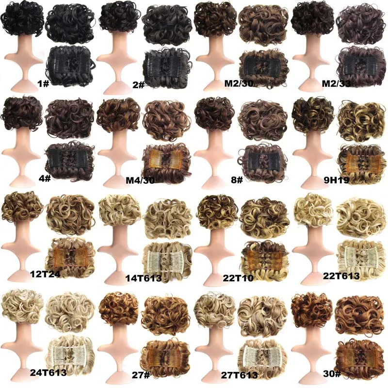 Zolin Synthetisch Krullend Rommelig Knot Pad Clip op Chignon Haarverlenging Bruiloft Haarstukje Voor Vrouw