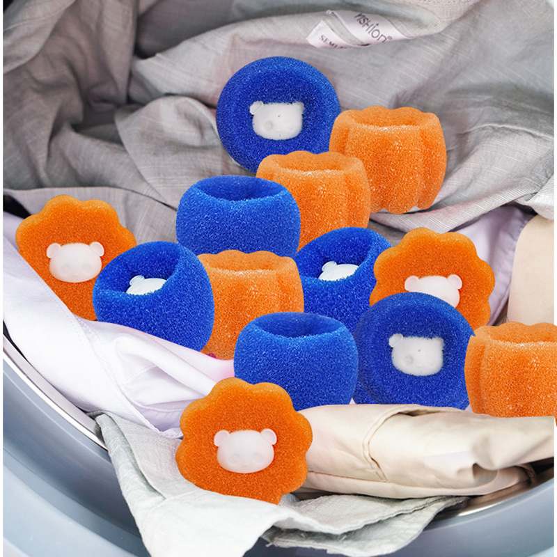 8pcs เครื่องซักผ้าฟองน้ําทําความสะอาดลูก Lint Removal ซักรีด Anti-Tangling Decontaminating ทําความสะอาดลูกซักรีด