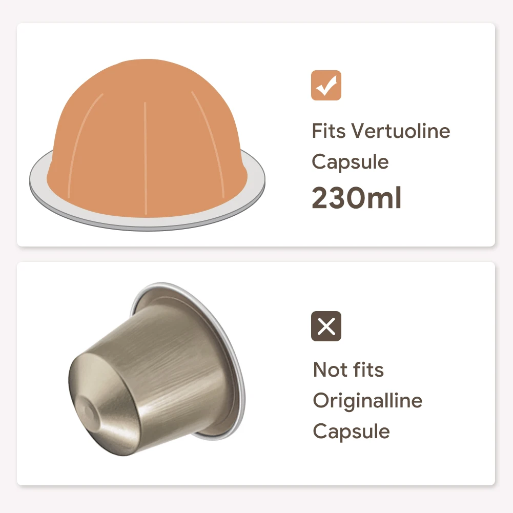 Многоразовые кофейные капсулы только для Nespresso Vertuoline Next, кофемашина из нержавеющей стали, флитерные капсулы для кофе для Vertuo Next