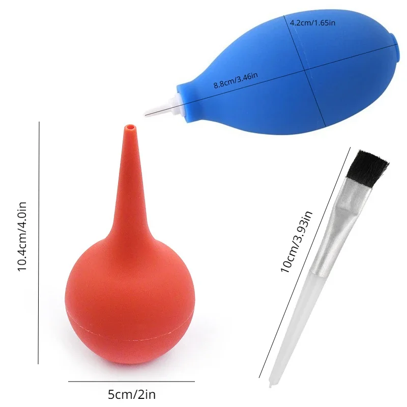 Bomba de soplador de aire de polvo para reloj, Kit de limpieza de goma, piezas de reloj de pulsera, cepillo limpiador, traje de limpieza, herramienta de reparación de reloj, 3/8 piezas