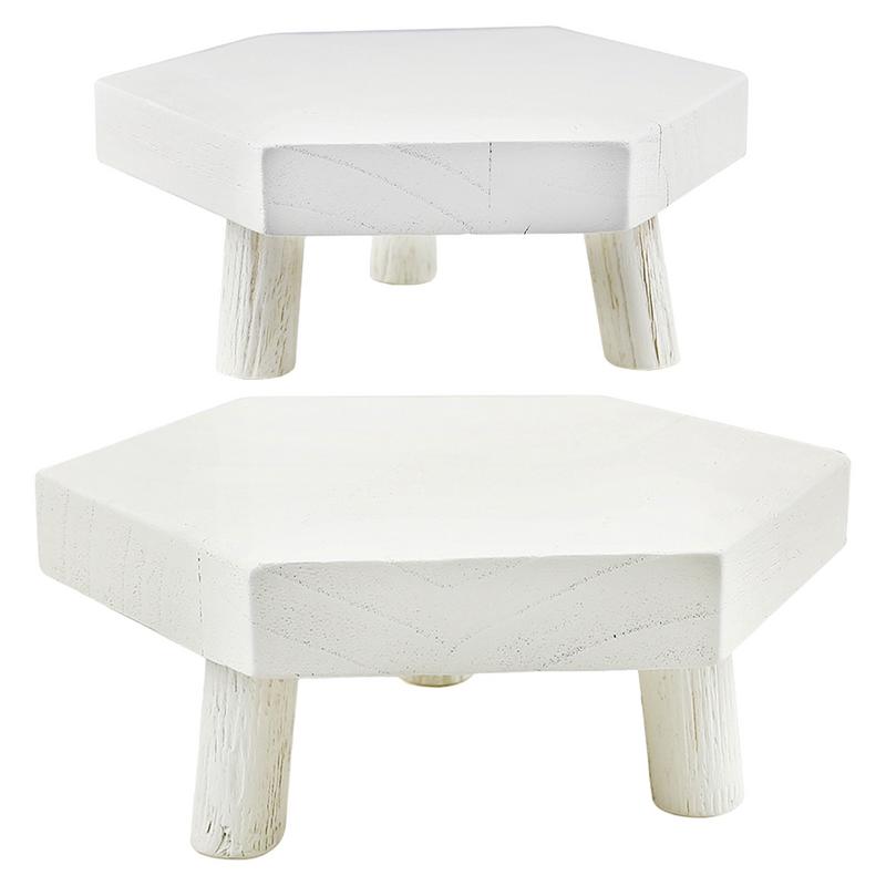 Interior Hexagonal Stand para vasos de plantas, madeira Pot Riser, fezes de madeira, flor decorativa titular, pedestal