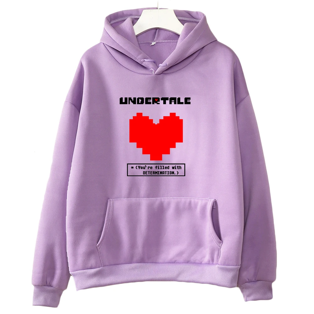 Undertale Game-sudaderas con capucha de determinación para mujer, sudadera informal de manga larga para invierno/otoño, Sudadera con capucha para niña