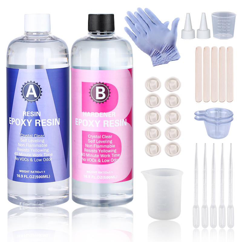 Kit de résine époxy transparente 1:1, haute brillance et bulles, fournitures d'art gratuites pour revêtement et moulage, fabrication de bijoux artisanaux à faire soi-même