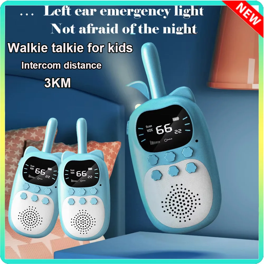 2PCS Kinder Walkie Talkie Elektronische Spielzeug Kinder 1000mAh Radio Drahtlose Telefon 3km Reichweite Weihnachten Geburtstag Geschenke für jungen Mädchen
