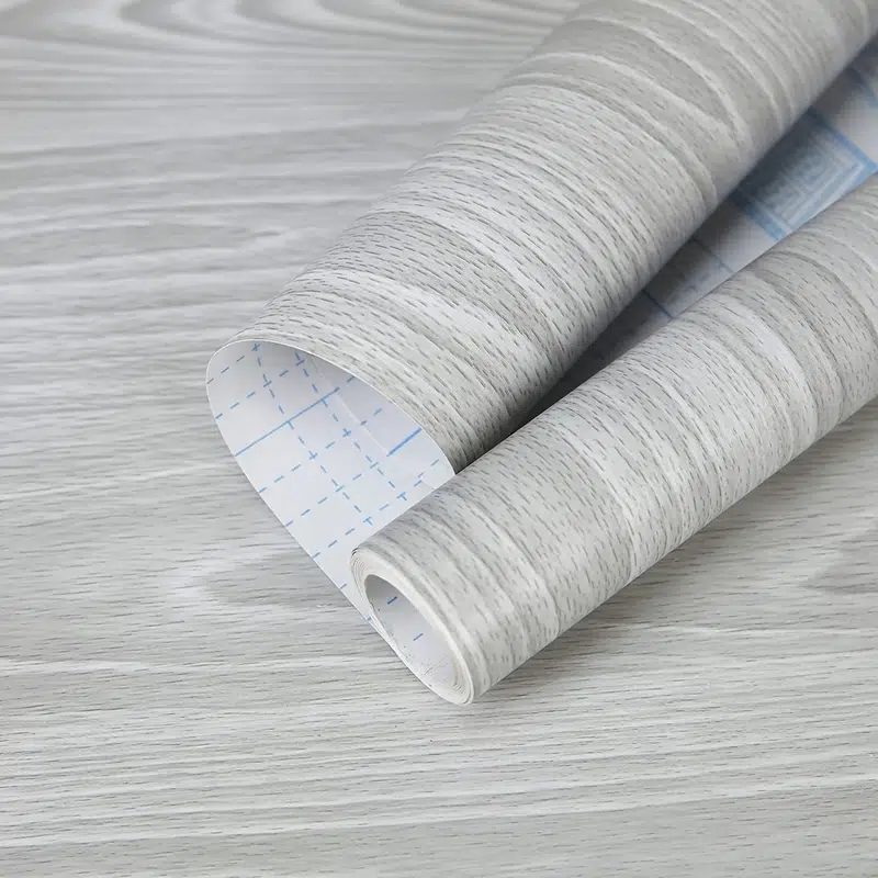 Papel tapiz autoadhesivo impermeable de PVC de grano de madera gris de 15m, pegatina de pelar y pegar, papel de Contacto decorativo para restauración de muebles