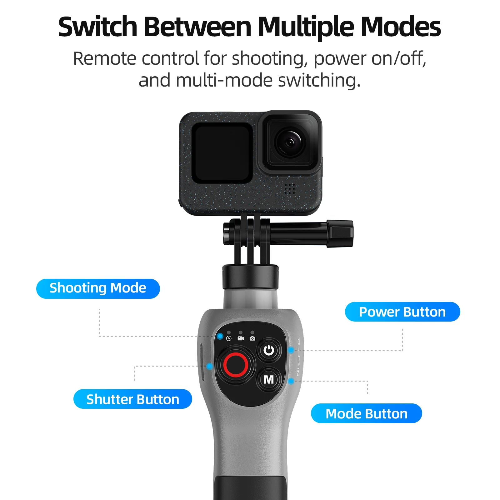 TELESIN Diving Underwater 0.85M Selfie Stick Waterproof Selfie Stick Wireless Remote Control For Gopro Hero 8 9 10 11 12