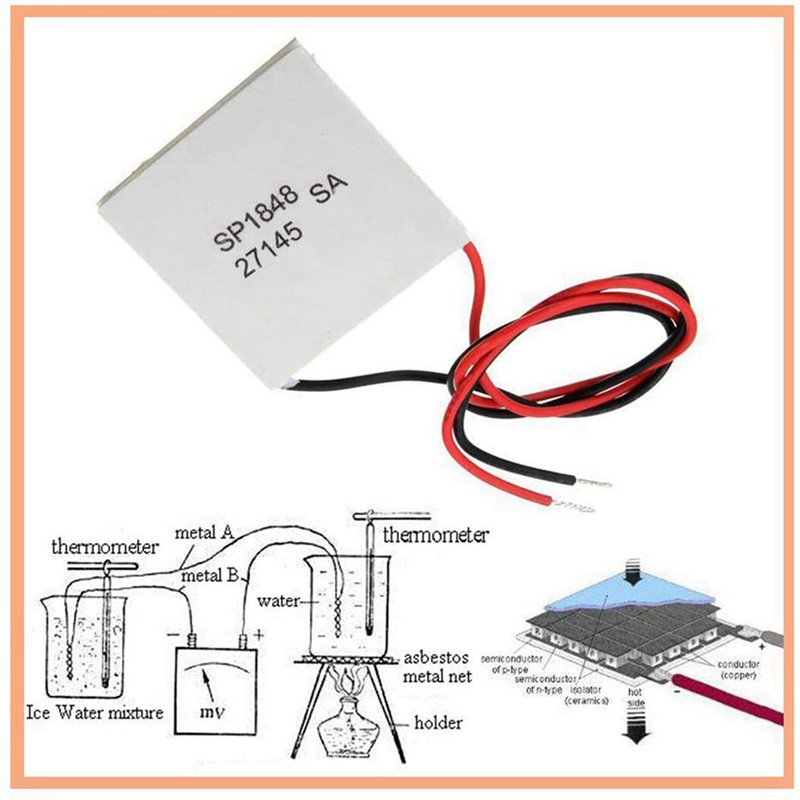 サーモ電動パワー発電機、ペッティグモジュール、40x40mm、SP1848-27145、8個