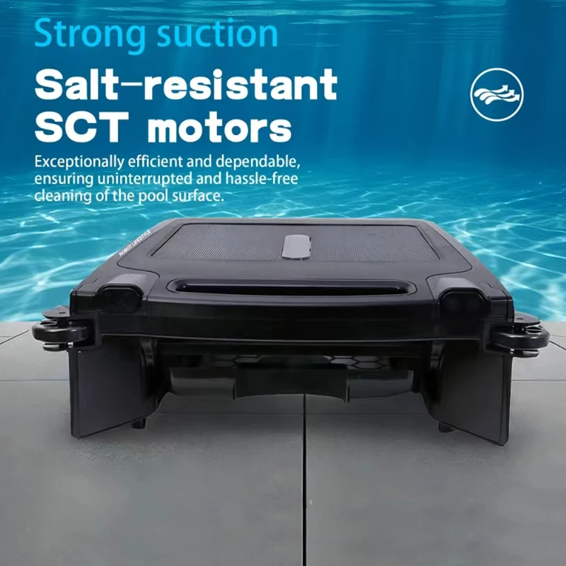 Solar Pool Skimmer Robot Cleaner Wireless With App S001A,Cleaning Surface Swimming Pools,5000mAh Li-ion Battery, Solar Panel 10W