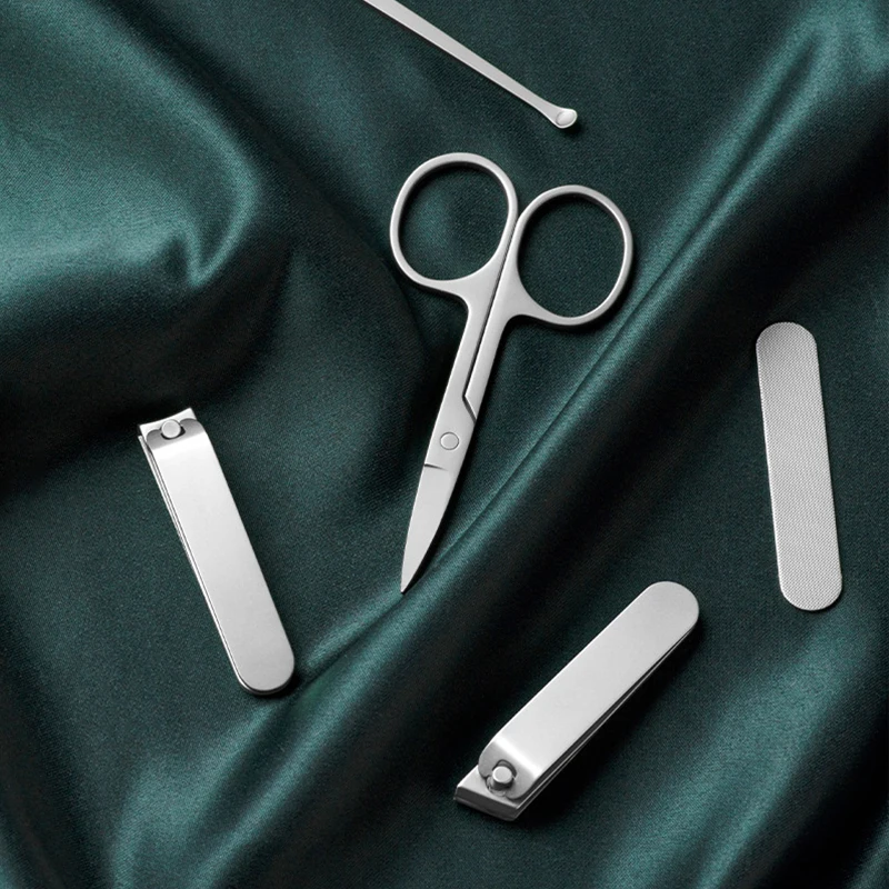 Xiaomi Mijia – coupe-ongles 5 en 1 en acier inoxydable 420, soins de pédicure, lime à ongles Portable avec coque de rangement anti-éclaboussures