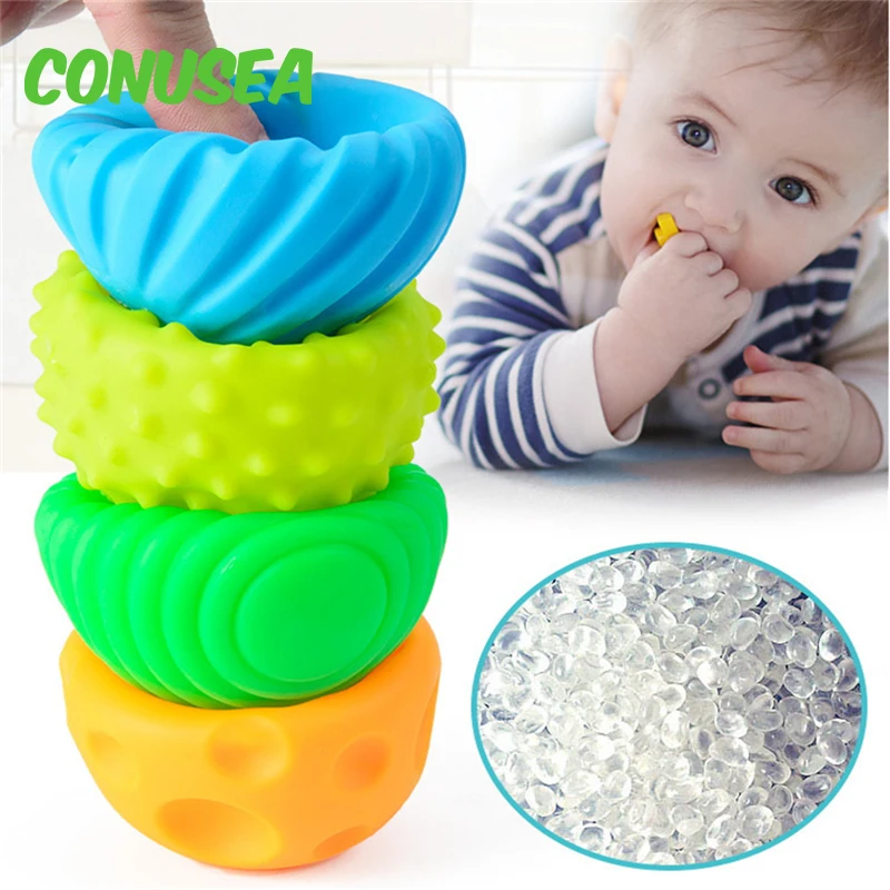นวด Sensory Balls ของเล่นเด็ก Rattles ของเล่น Textured Hand Touch จับทารก Senses Development ของเล่นสําหรับทารก 0 -6 12 M