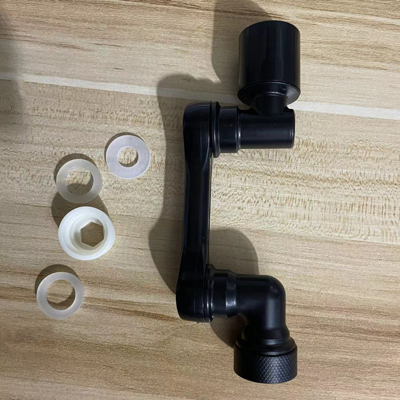 Schwarz 1080° °   Universal Rotation Wasserhahn Sprayer Kopf Dual Effluent Waschbecken Küche Roboter Arm Verlängerung Wasserhähne Belüfter Bubbler