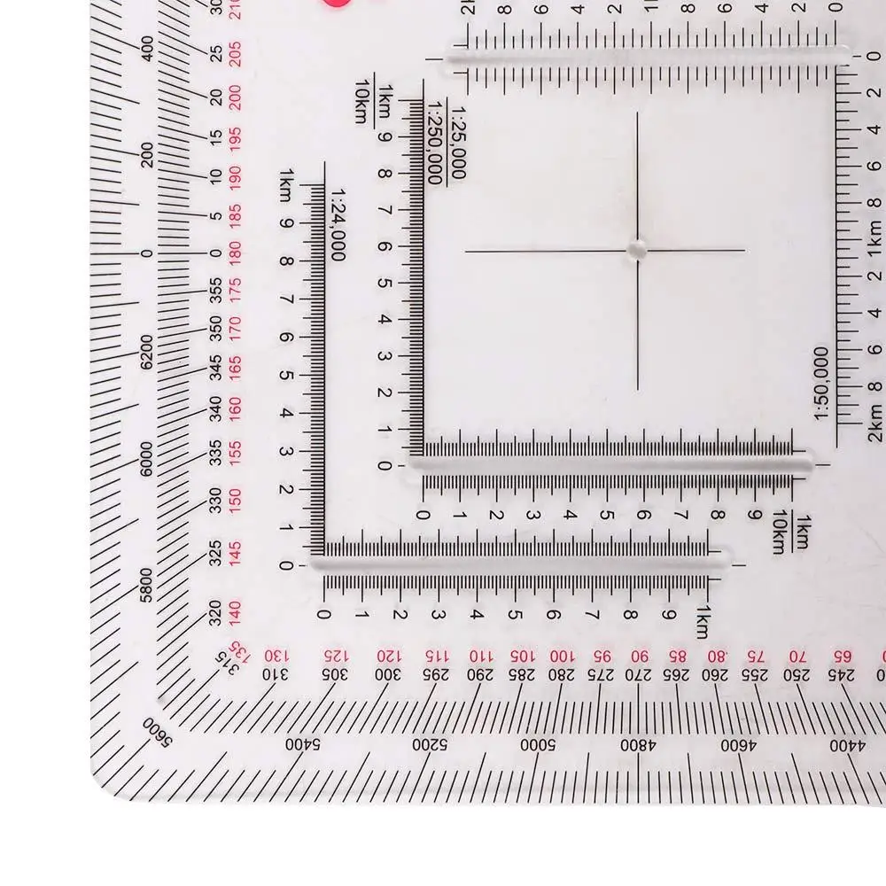 for Technical Square Ruler Topographical Map Protractor Land Navigation Protractor Measuring Ruler Coordinate Scale Protractor