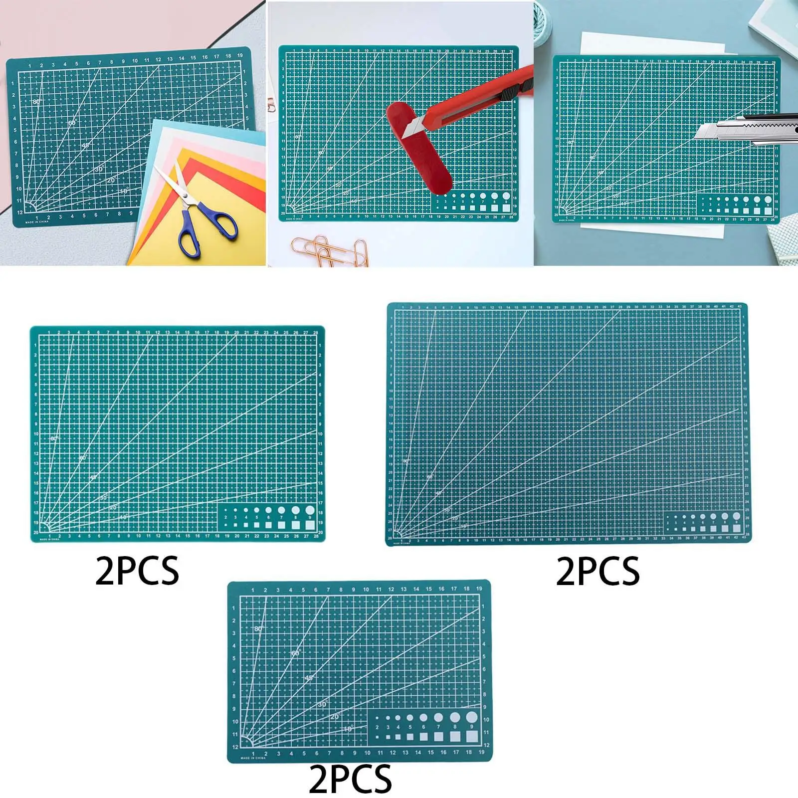 2Pcs Cutting Mats Multipurpose Cutting Pads Sewing Mats Gridded Cut Boards for Modeling Adults DIY Art Project Quilters Hobby