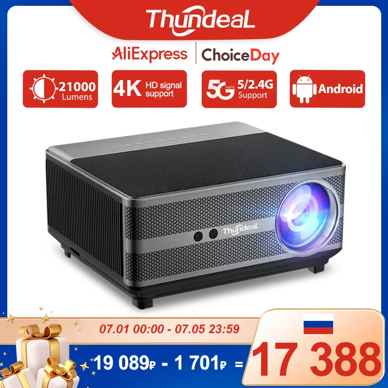 ThundeaL Full HD 1080P proyector WiFi LED 2K 4K Video película haz TD98 TD98W Android proyector PK DLP cine en casa proyector