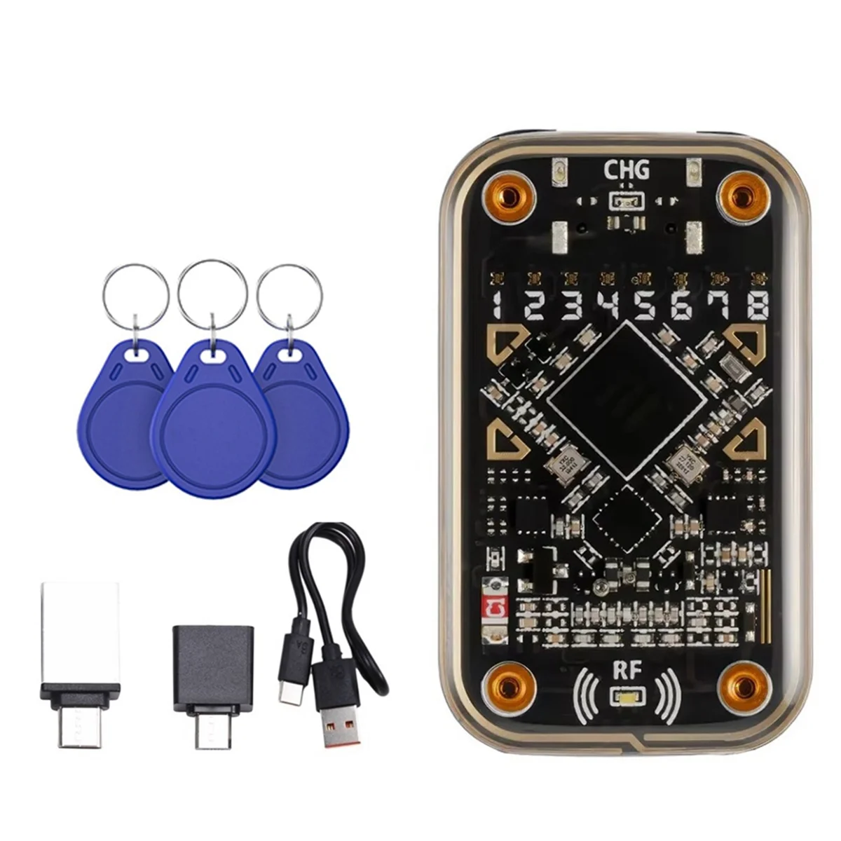 BABQ 카멜레온 울트라 비접촉식 스마트 카드 에뮬레이터 RFID 스마트 칩 리더기 + NFC 읽기 작가에 호환되는 3xUID 키체인