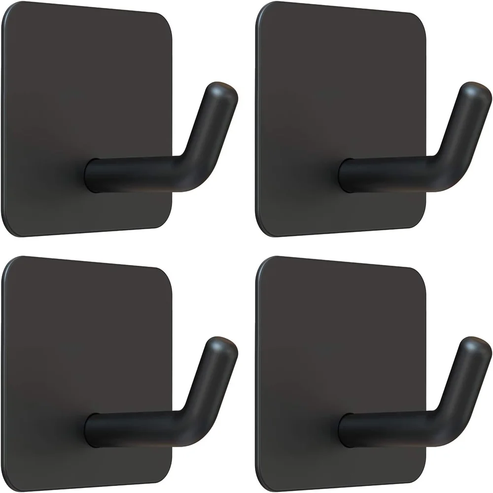 SUS304 Stainless Steel Adhesive Hook Self Adhesive Wall Hooks Hanger Heavy Duty Waterproof Storage Holder Stick on Towel Hooks