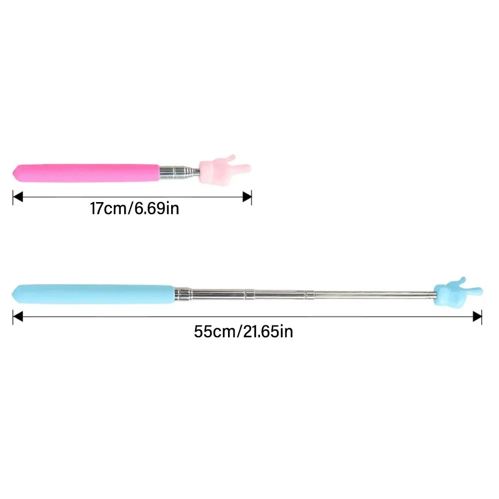 Retractable Teaching Stick Finger Design Whiteboard Pointer Handheld Presenter Finger Reading Stick Telescopic Rod Teaching Tool