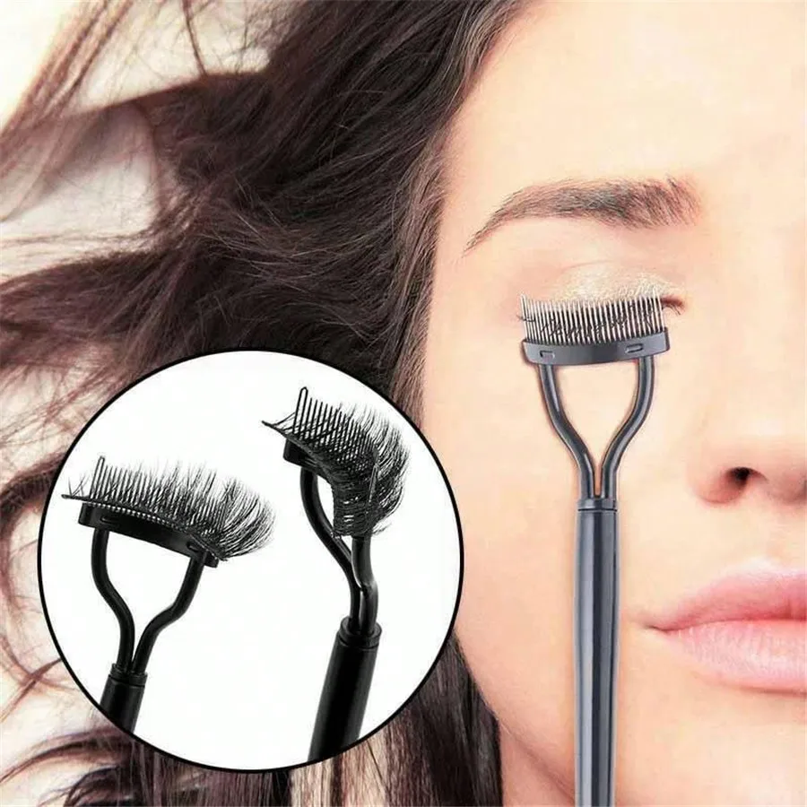1 PC ใหม่สีดํา Eyelash Curler แปรงแต่งหน้ามาสคาร่าท่องเที่ยว Applicator หวีคิ้ว Curling TOOL Eye Lash Curler