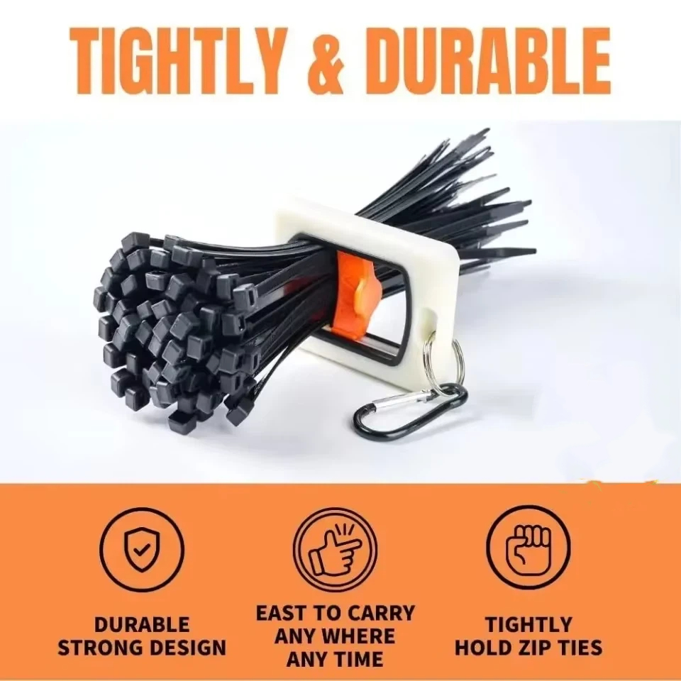 New Square Cable Tie Organizer Portable Fluorescent Storage Cable Tie Holder Cable Tie Storage Tool Fluorescent Organize