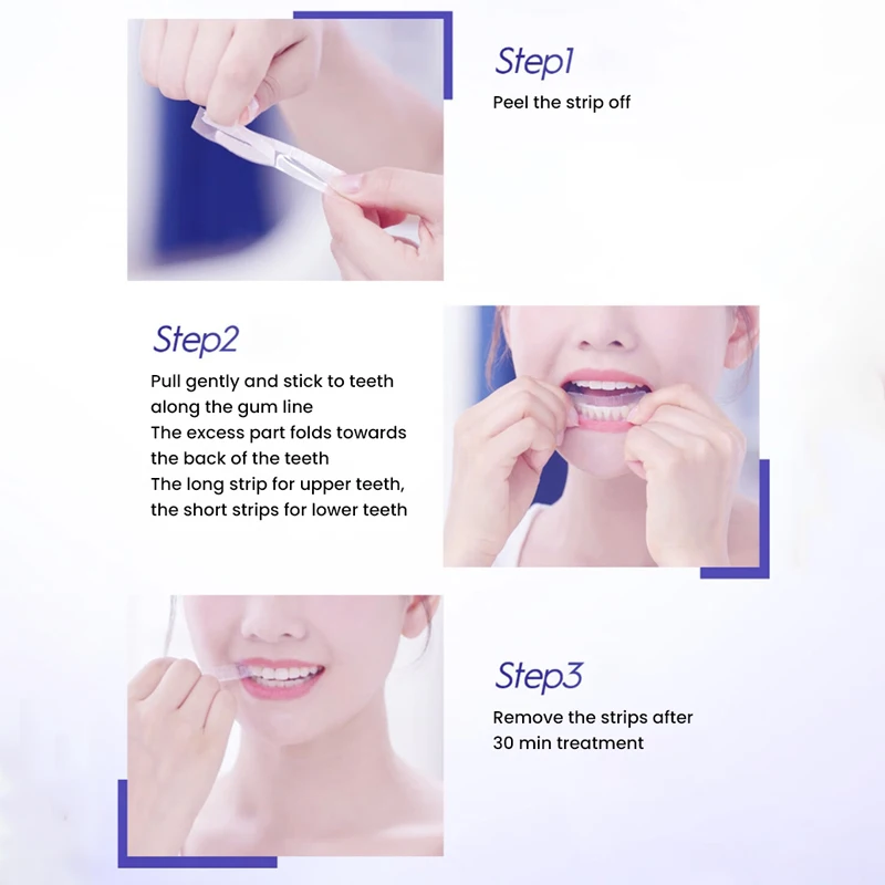 Tiras blanqueadoras de dientes con cresta, tiras blanqueadoras 3D esmaltadas, seguras y rápidas para blanquear los dientes en 20 días, tiras blanqueadoras de dientes