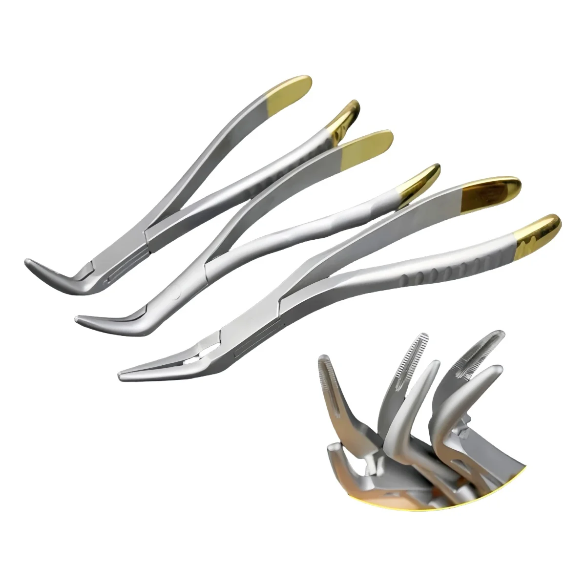 1 Pc Tandheelkundige Wortel Fragment Tand Extractie Tang Rvs Gebogen Snavel Gekarteld Maxillaire Mandibulaire Autoclaveerbaar Gereedschap
